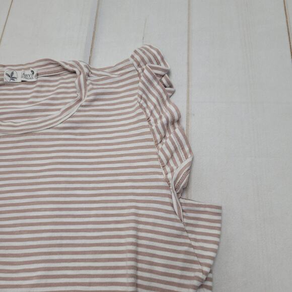 Carve Designs Maeve striped midi dress organic cotton flutter sleeve ruffle - Picture 6 of 8